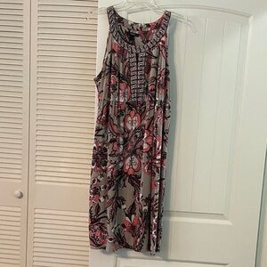 Alfani Floral Midi Dress - Pink and Black